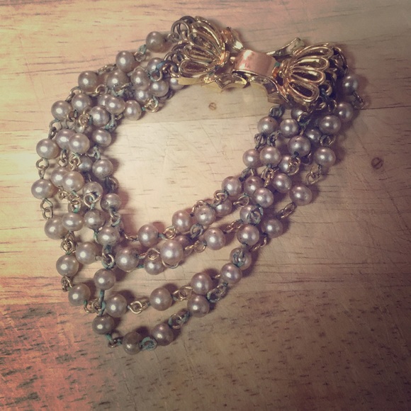 Lisner Jewelry - Vintage Lisner beaded bracelet mad men statement